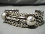 Thick And Heavy!! Coiled Native American Navajo Sterling Silver Bracelet Cuff Old-Nativo Arts