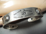 Rare Early Vintage Native American Navajo Whirling Logs Sterling Silver Bracelet-Nativo Arts