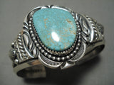 Important Native American Navajo Jeanette Dale Turquoise Sterling Silver Bracelet-Nativo Arts