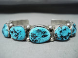 Exceptional Vintage Native American Navajo Sleeping Beauty Turquoise Sterling Silver Bracelet-Nativo Arts