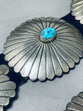 Will Blackgoat Hand Tooled Vintage Native American Navajo Sterling Silver Concho Belt-Nativo Arts