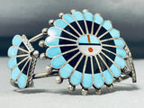Unforgettable Vintage Native American Zuni Turquoise Sterling Silver Sunface Bracelet-Nativo Arts