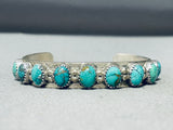 Important Vintage Native American Navajo Domed Turquoise Sterling Silver Bracelet-Nativo Arts