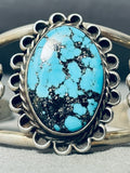 One Of Best Vintage Native American Navajo Spiderweb Morenci Turquoise Sterling Silver Bracelet-Nativo Arts