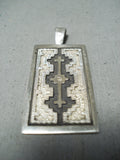 Unique Vintage Native American Navajo Sterling Silver Pendant Signed-Nativo Arts