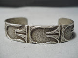 Important Vintage Santo Domingo Sterling Silver Bracelet Native American Old-Nativo Arts