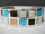 Heavy And Thick! Vintage Zuni Native American Sterling Silver Turquoise Bracelet-Nativo Arts
