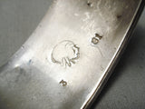 Important Vintage Native American Navajo #8 Turquoise Sterling Silver 1981 Bracelet Old-Nativo Arts
