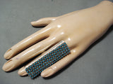 One Of The Tallest Native American Zuni Turquoise Sterling Silver Ring-Nativo Arts