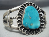 Swirling Waves Vintage Native American Navajo Turquoise Sterling Silver Bracelet Old-Nativo Arts