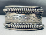 Heavy 90 Gram Coiled Vintage Native American Navajo Ahnd Tooled Sterling Silver Bracelet-Nativo Arts