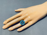 Adorable Vintage Native American Zuni Sleeping Beauty Turquoise Sterling Silver Ring-Nativo Arts