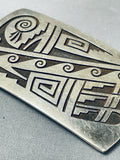 Harvey Quanimptewa Fascinating Vintage Native American Hopi Sterling Silver Buckle Signed-Nativo Arts