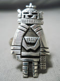 Important Vintage Hopi Sterling Silver Native American Kachina Ring-Nativo Arts