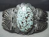 Prime Example Early Vintage Native American Navajo Domed #8 Turquoise Sterling Silver Bracelet-Nativo Arts
