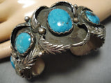 Rare Turquoise Mountain Vintage Native American Navajo Keyonnie Begay Sterling Silver Bracelet-Nativo Arts