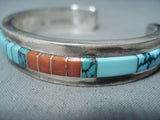 Native American Important Mildred Calavaza Turquoise Vintage Zuni Sterling Silver Bracelet-Nativo Arts