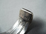 Authentic Vintage Native American Navajo Orville Tsinnie Turquoise Sterling Silver Bracelet-Nativo Arts