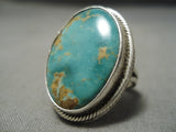 Colossal Vintage Native American Navajo Royston Turquoise Sterling Silver Ring-Nativo Arts