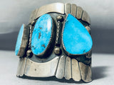 Towering Museum Vintage Native American Navajo Turquoise Sterling Silver Bracelet-Nativo Arts