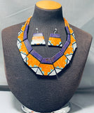 Native American One Of The Most Unique Santo Domingo Turquoise Sterling Silver Necklace-Nativo Arts