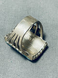 Amazing Vintage Native American Navajo 6 Turquoise 3 Mother Of Pearl Sterling Silver Ring-Nativo Arts