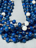 Rare Rye Whotegoat Native American Navajo Lapis Heishi Authentic Work Necklace-Nativo Arts