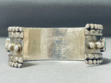 Tommy Lowe Amazing Vintage Native American Navajo Kingman Turquoise Sterling Silver Bracelet-Nativo Arts