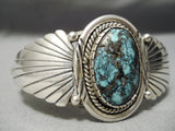 Very Important Vintage Native American Navajo Last Chance Turquoise Sterling Silver Bracelet Old-Nativo Arts