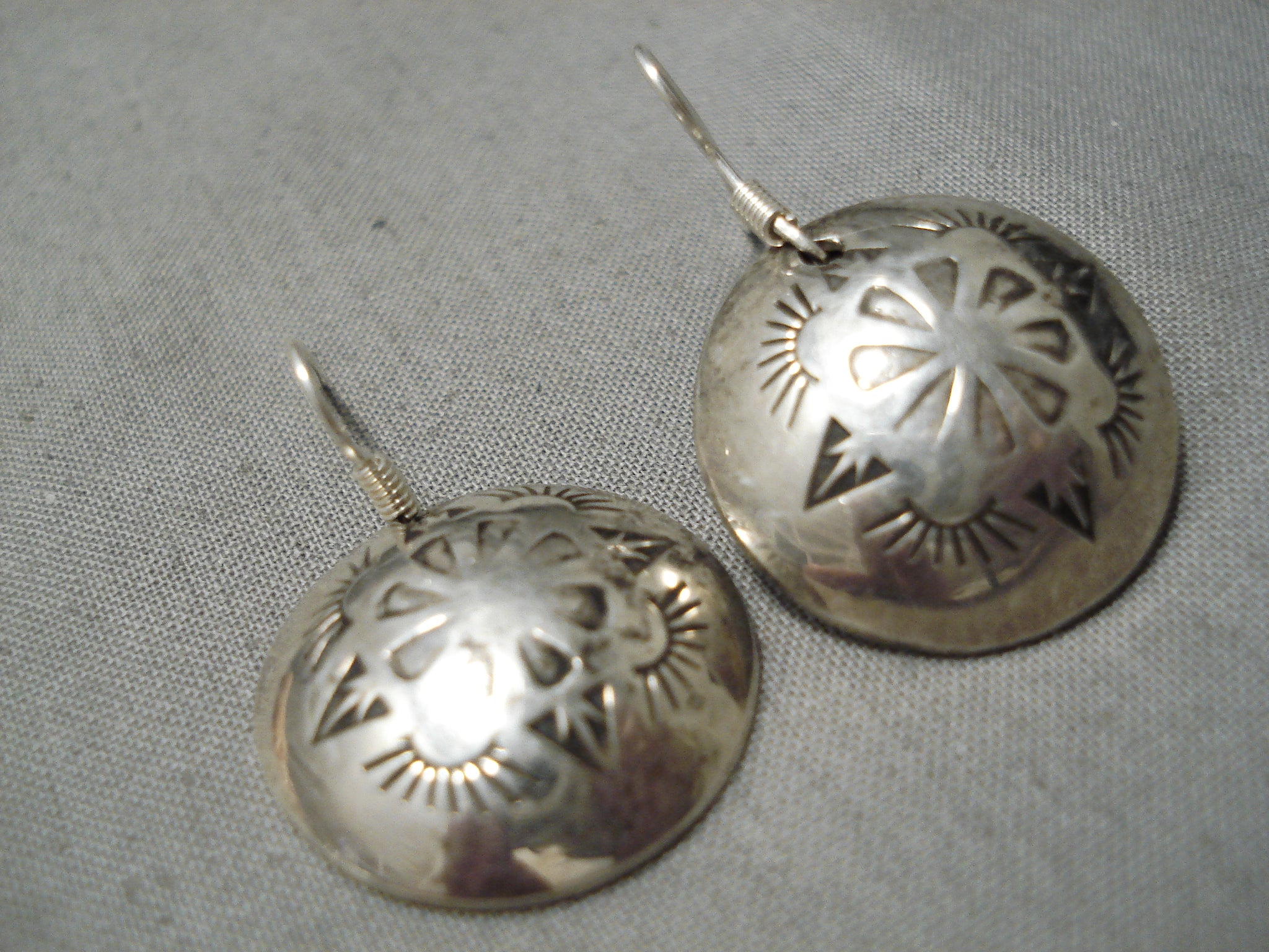 Navajo Hand-Stamped Silver Buttons with Bump-out Centers Set of 3 circ –  Early California Antiques Shop