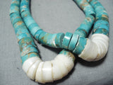 Chunky Nugget Vintage Native American Navajo Graduating Turquoise Jacla Necklace Old-Nativo Arts