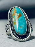 Beautiful Vintage Native American Navajo 8 Turquoise Sterling Silver Ring-Nativo Arts