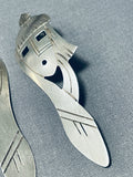 Eye-catching Vintage Native American Navajo Sterling Silver Earrings-Nativo Arts