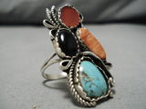 Important Liz Pm Vintage Navajo Turquoise Sterling Silver Native American Ring-Nativo Arts