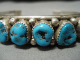 Quality Howie Begay Vintage Native American Navajo Turquoise Sterling Silver Bracelet Cuff-Nativo Arts