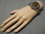 Quality Vintage Navajo Domed Agate Sterling Silver Native American Bracelet Old-Nativo Arts