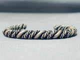 Marvelous Vintage Native American Navajo Sterling Silver Twist Bracelet-Nativo Arts
