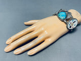 One Of The Most Unique Vintage Native American Zuni Bird Sterling Silver Turquoise Bracelet-Nativo Arts