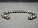 Wonderful Vintage Native American Navajo Handwoven Sterling Silver Bracelet Cuff Old-Nativo Arts