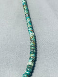 Dancing Kokopelli Native American Navajo Green Turquoise Sterling Silver Necklace-Nativo Arts