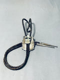 Colossal Vintage Native American Zuni Kingman Turquoise Sterling Silver Bolo-Nativo Arts