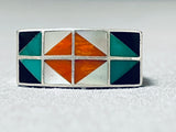 Impressive Vintage Native American Navajo Turquoise Sterling Silver Ring-Nativo Arts