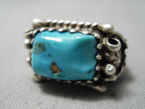 Thick And Heavy!! Vintage Native American Navajo Turquoise Sterling Silver Ring Old-Nativo Arts
