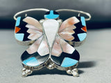 A+ Intricacy Vintage Native American Zuni Turquoise Inlay Sterling Silver Ring-Nativo Arts