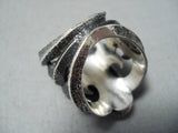 Expressive Navajo Bumblebee Jasper Sterling Silver Ring Native American-Nativo Arts