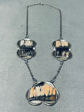 Very Rare Petrified Wood Vintage Native American Navajo Sterling Silver Necklace-Nativo Arts