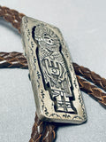 Astounding Vintage Native American Navajo Sterling Silver Kachina Bolo-Nativo Arts
