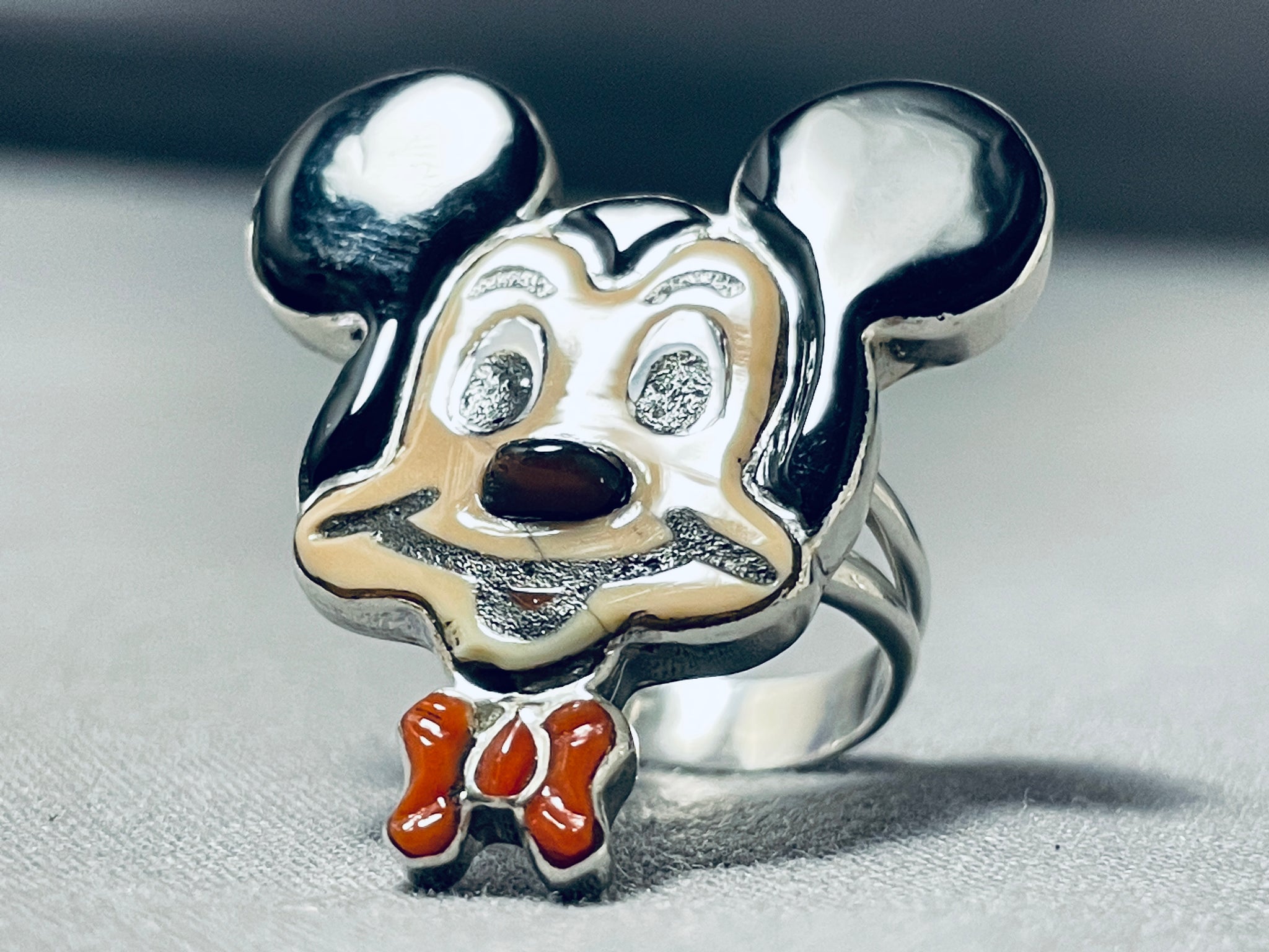 Mickey Mouse Vintage Zunitoon Ring, size 8