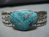 Important Jeanette Dale Spiderweb Turquoise Native American Navajo Sterling Silver Bracelet-Nativo Arts