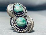 Magnificent Vintage Native American Navajo Carico Lake Turquoise Sterling Silver Ring-Nativo Arts